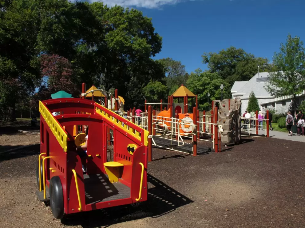 Mayor's Grove playground with its fire engine.