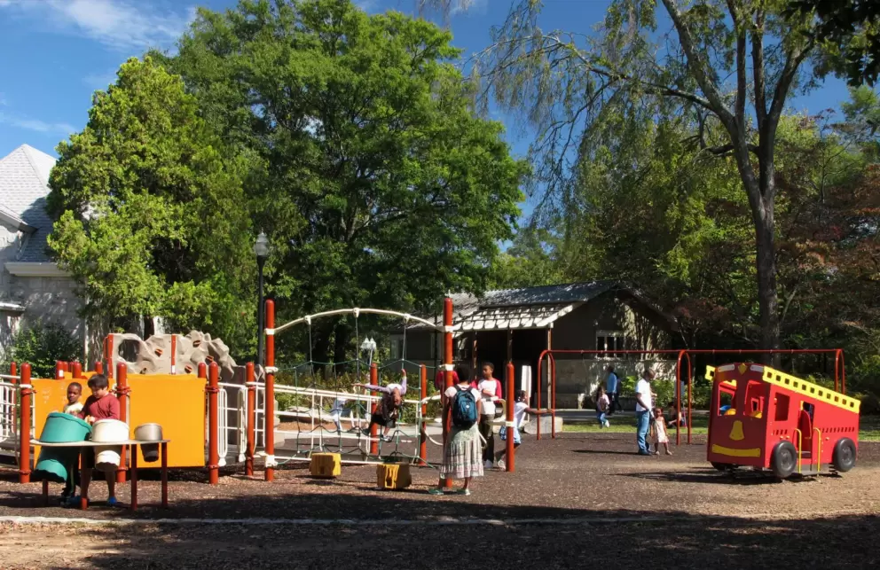 The happy scene at the Mayor's Grove playground.