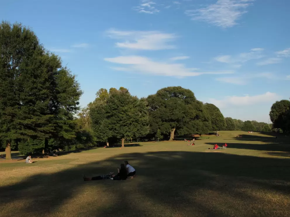 An idyllic place to relax, the lawn near 10th St.