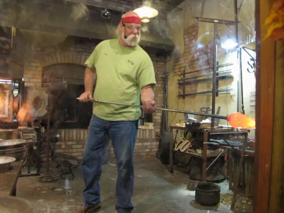 Glass-blowing demonstration.