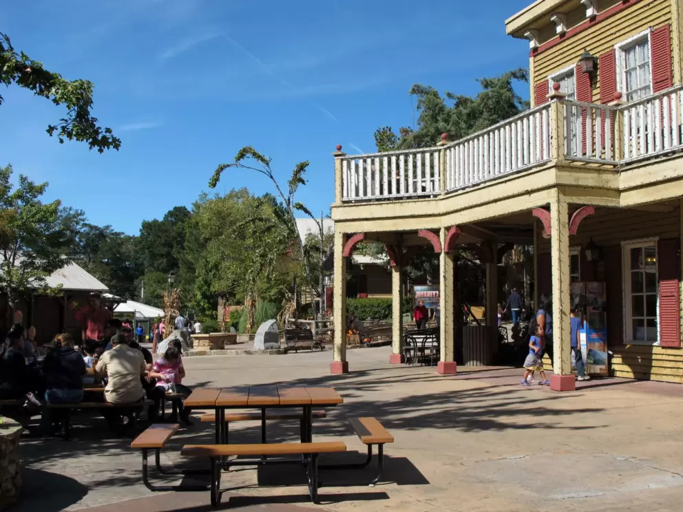 Sunny places to eat in the village.