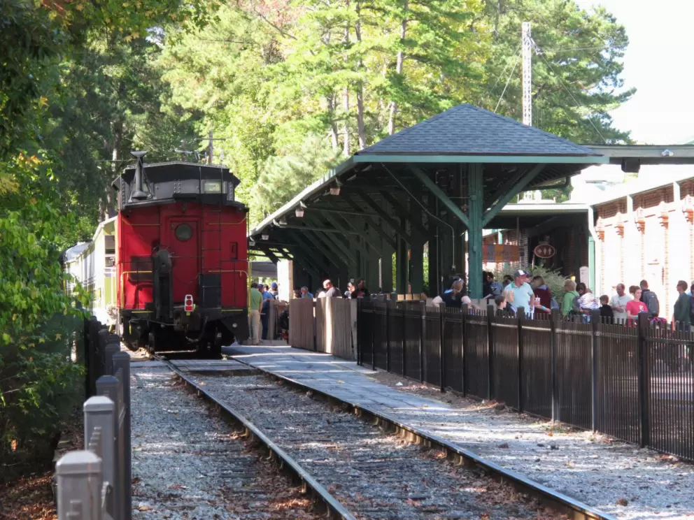 You can take a bumpy ride on an old railroad.