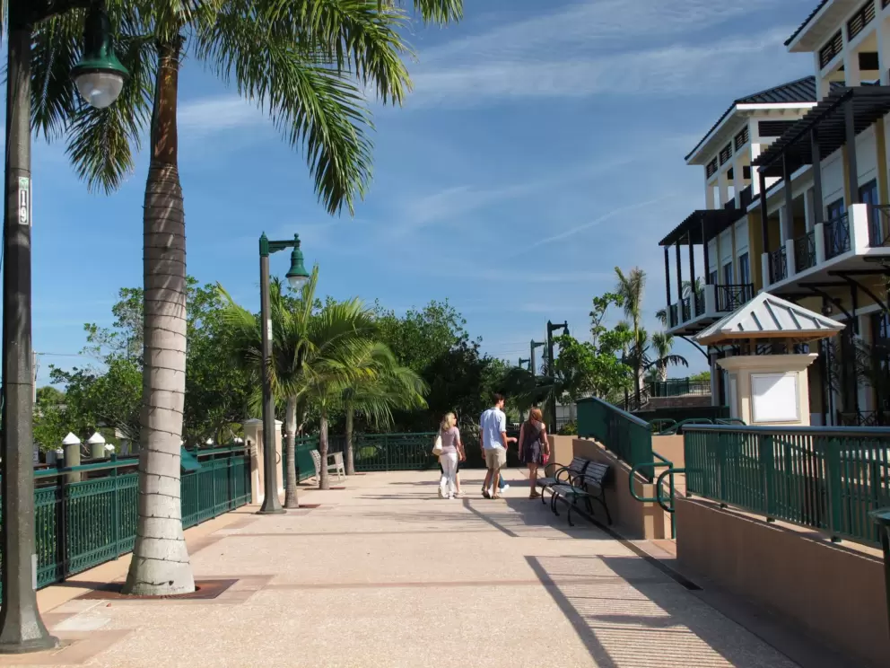 Walkway near the stage and docks.
