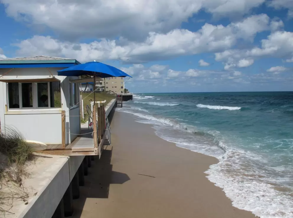 Waves swallowing up the beach on a wild November day.