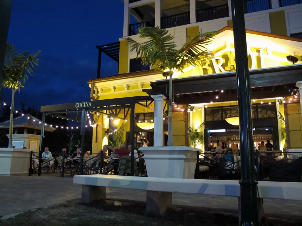 Enjoying a drink on the patio at Bravo on a Saturday evening.
