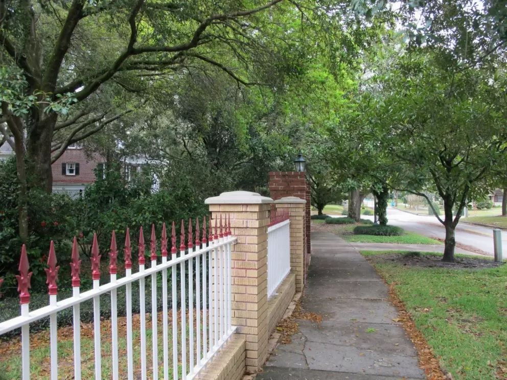 Fancy red-tipped fence.