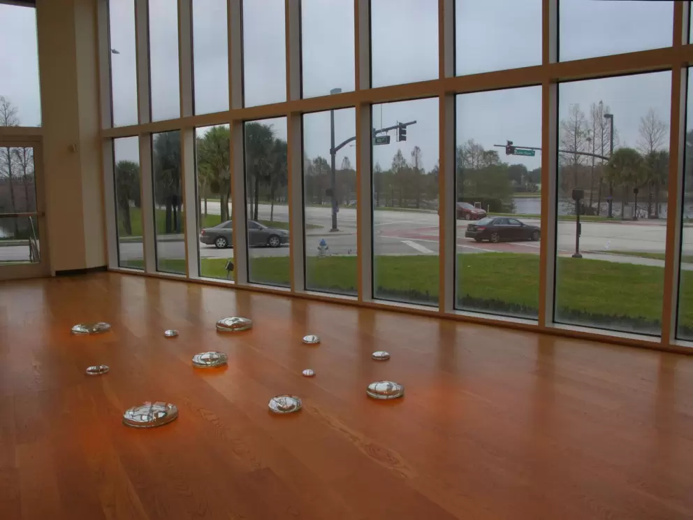 The museum has big windows looking out on several lakes.