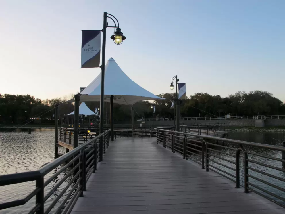 Bridge across the lake.