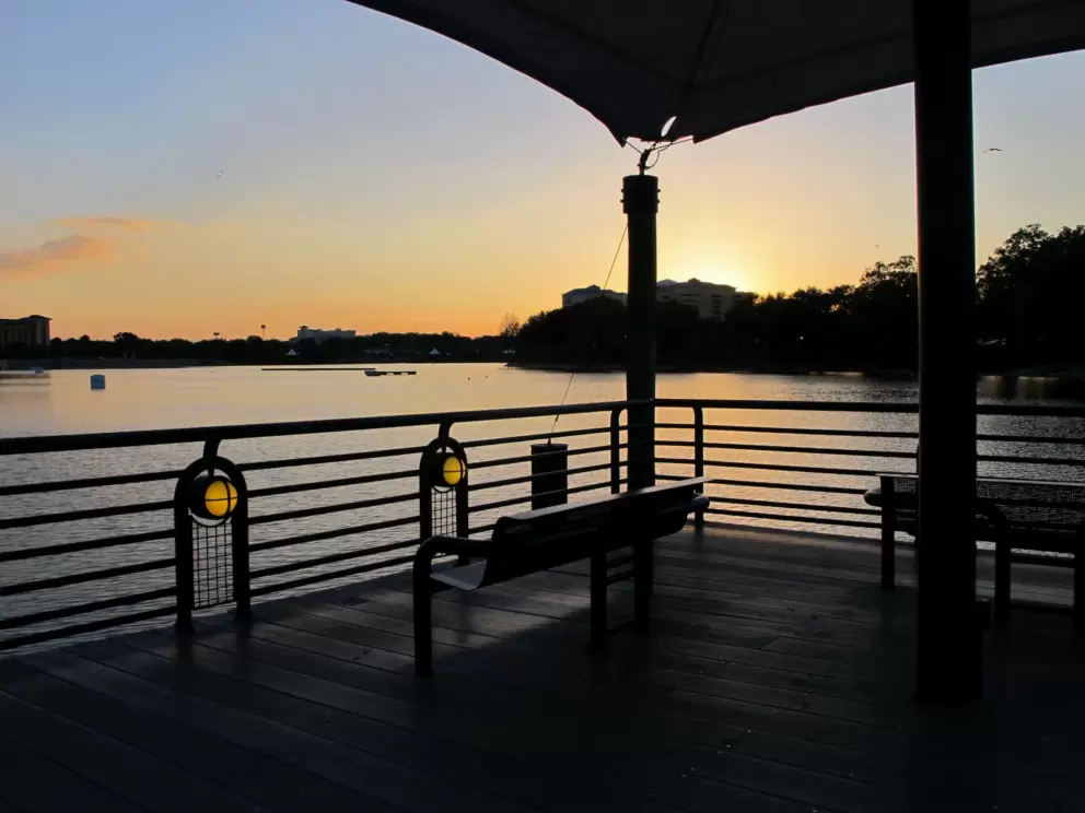 Watching the sunset from the bridge.