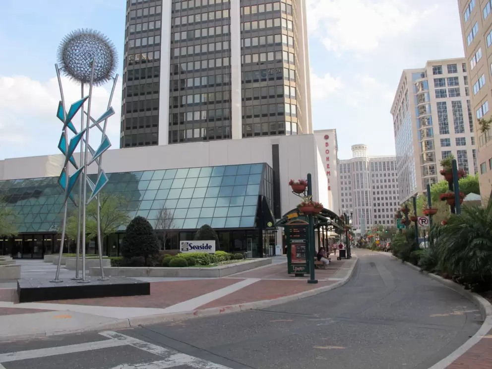 Sculpture by Orange Ave and Church St.