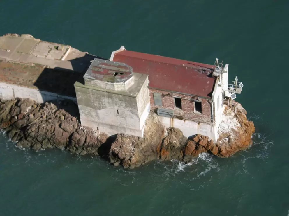 View of an old fortress, taken from Golden Gate Bridge.