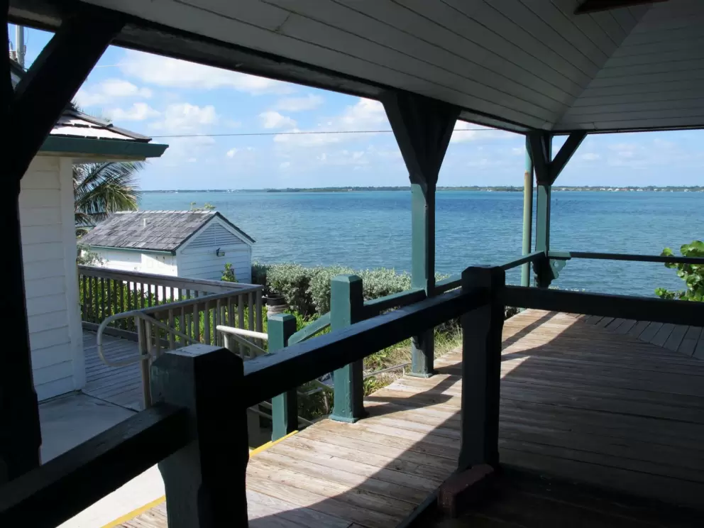 Back balcony and the blue intracoastal.