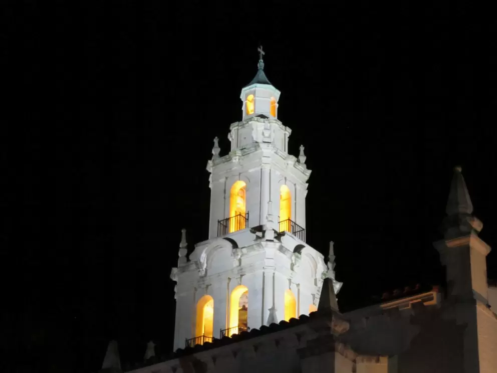 Tower at night.