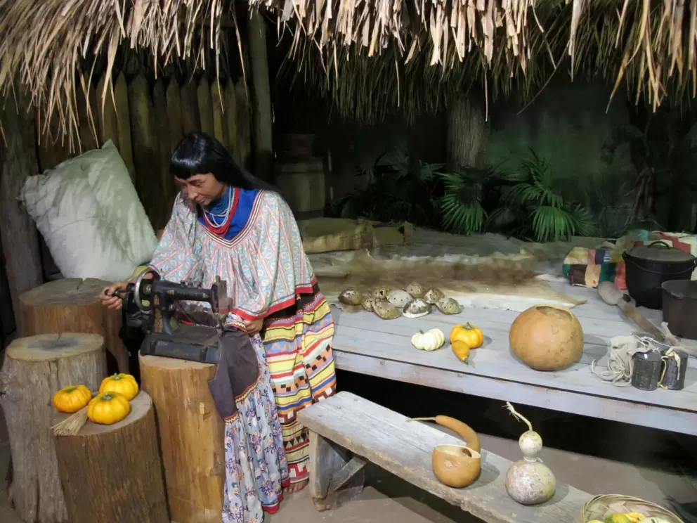 Seminole indian seamstress.