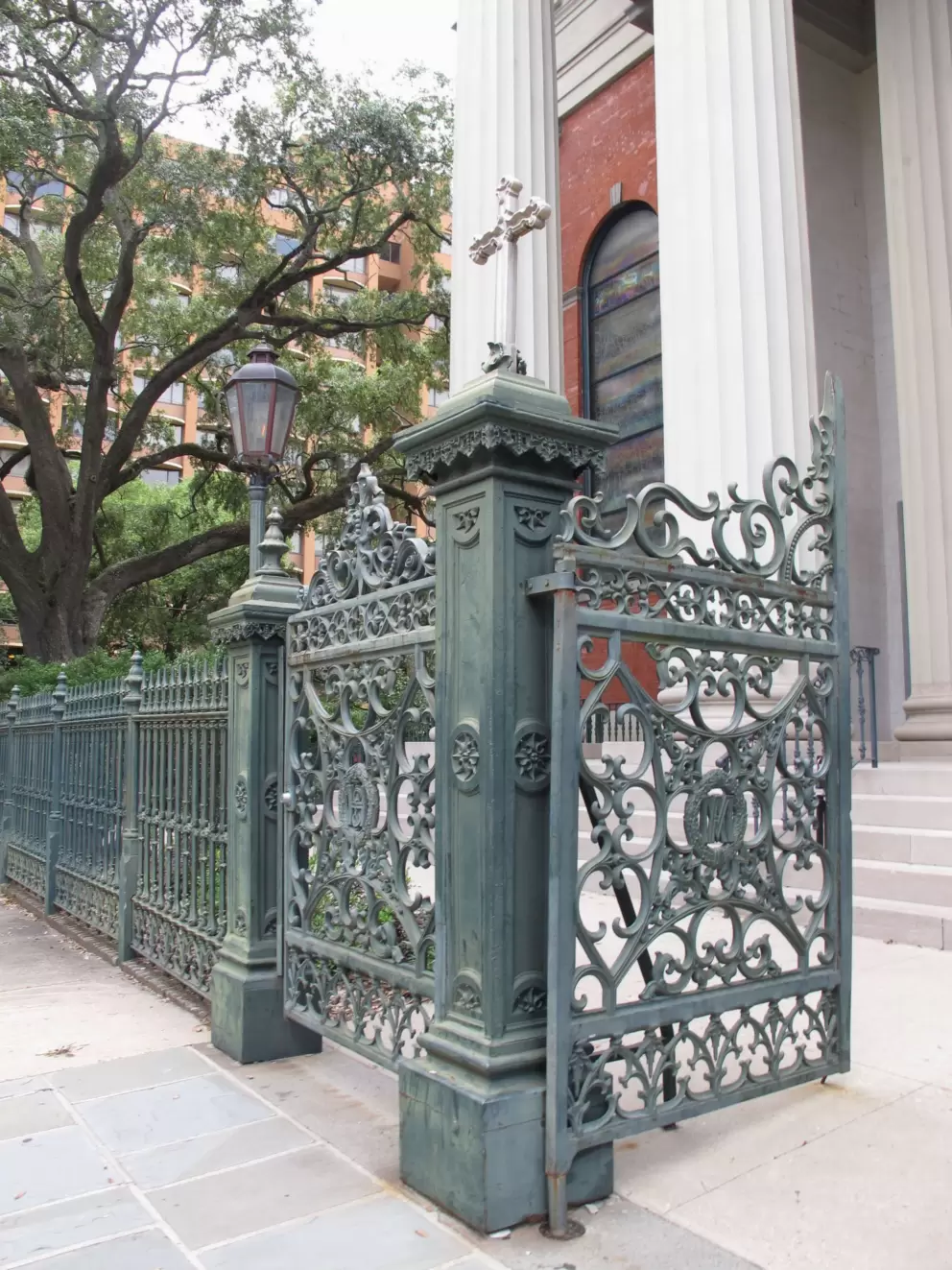 Ironwork gate to the basilica.