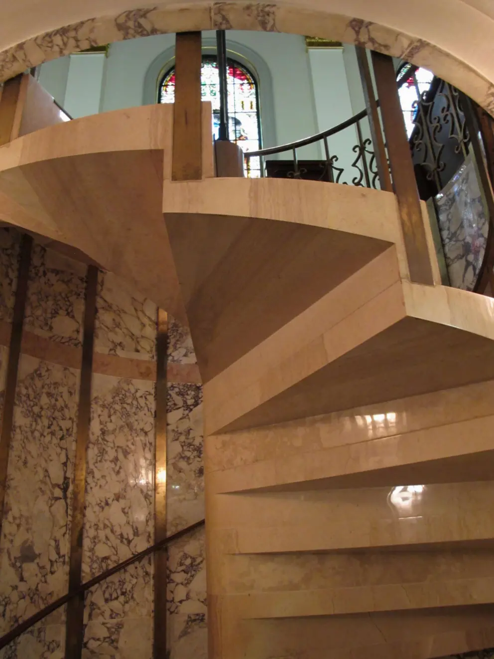 Twisty staircase leading down to the bishops' tombs.