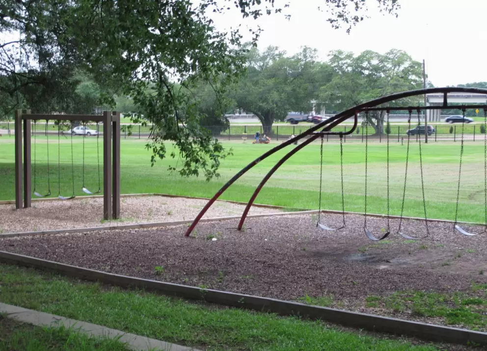 Swings at the park outside the museum.
