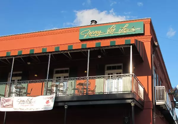 Balcony above the Jerry Lee Lewis Honky Tonk Cafe.