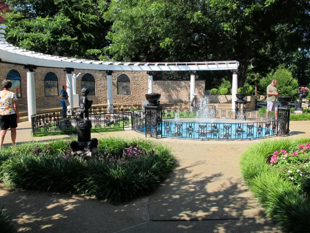 The meditation garden, where Elvis is buried.