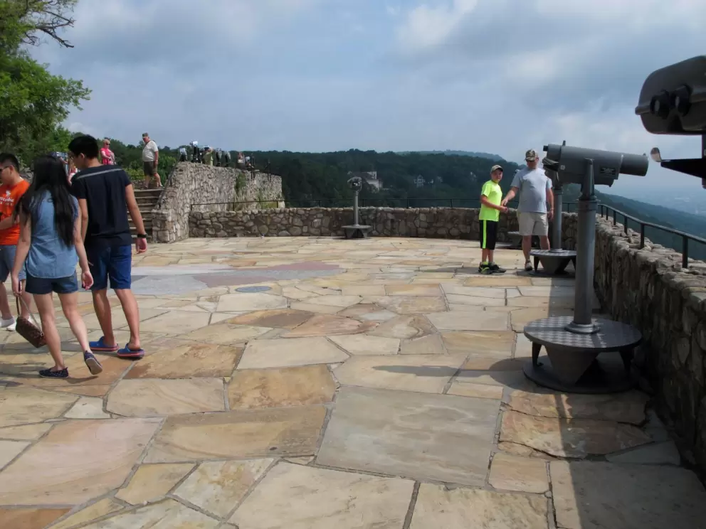 Visitors check out the views.