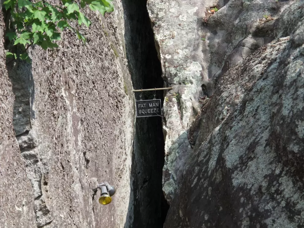 Fat Man Squeeze, a tight spot in the rock.