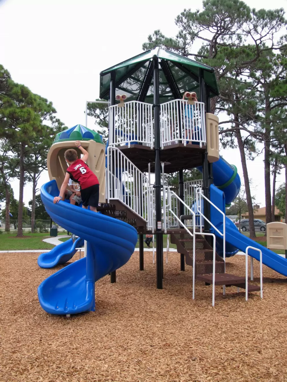 The three-level play structure.