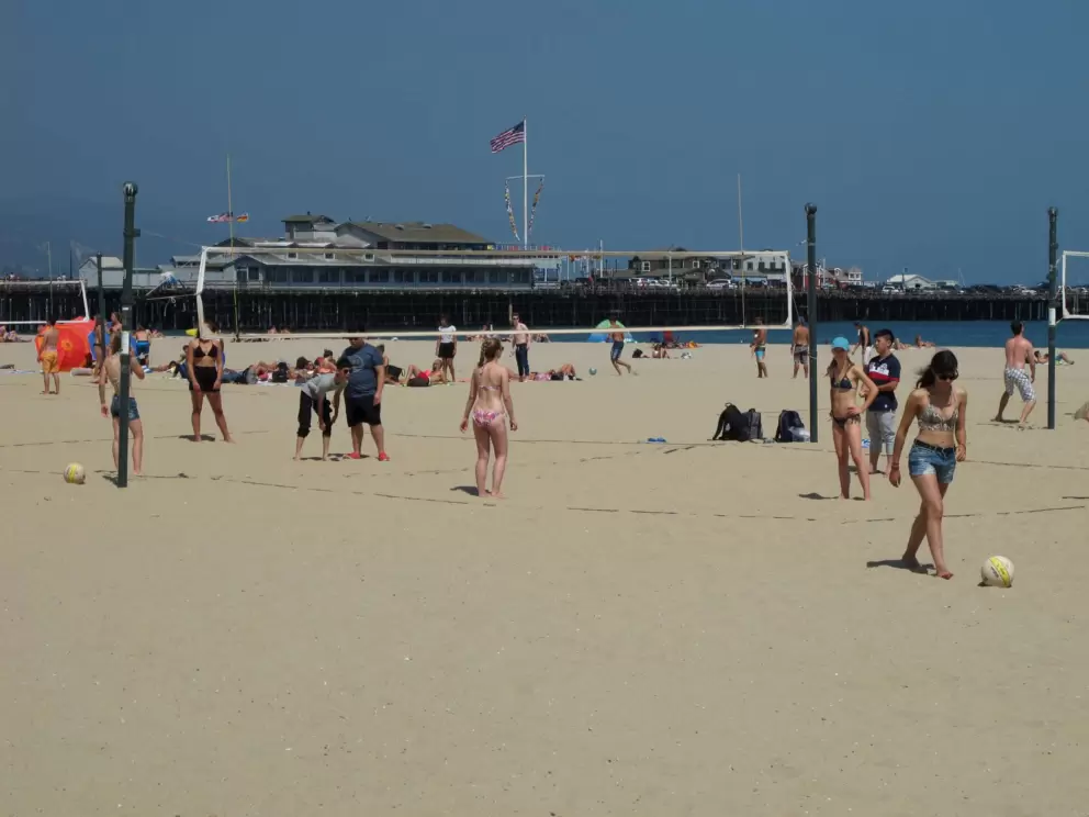 Volleyball on a sunny day.