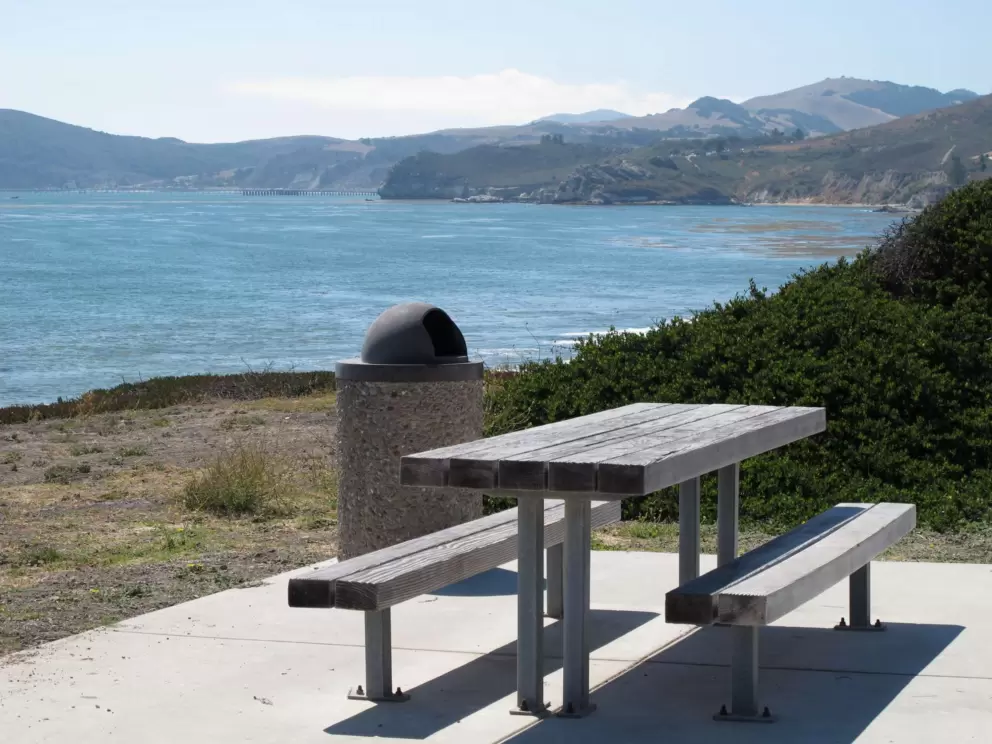 Picnic table with a wonderful view.