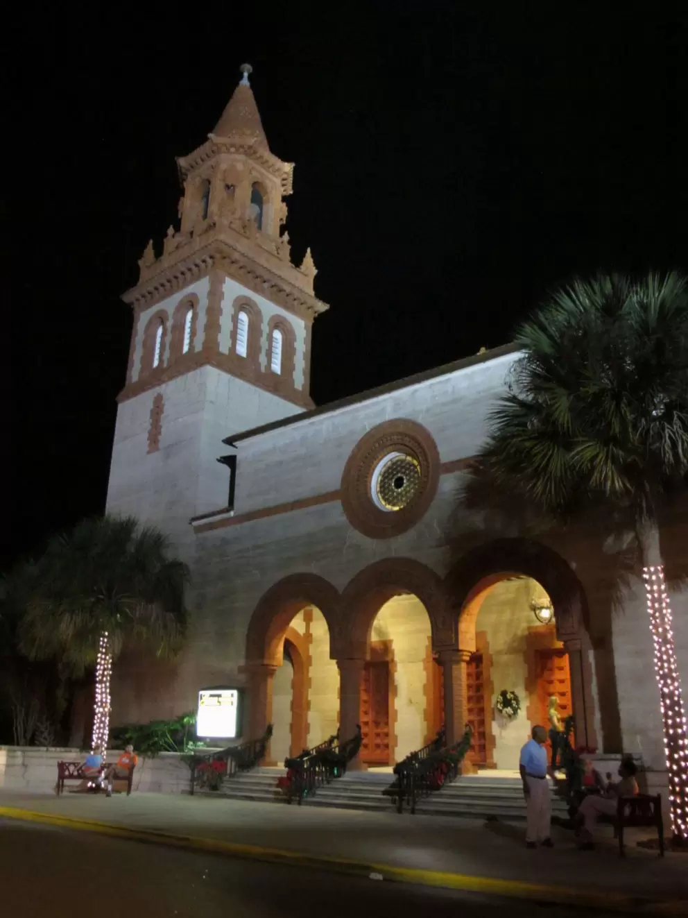 Grace United Methodist Church, at night.