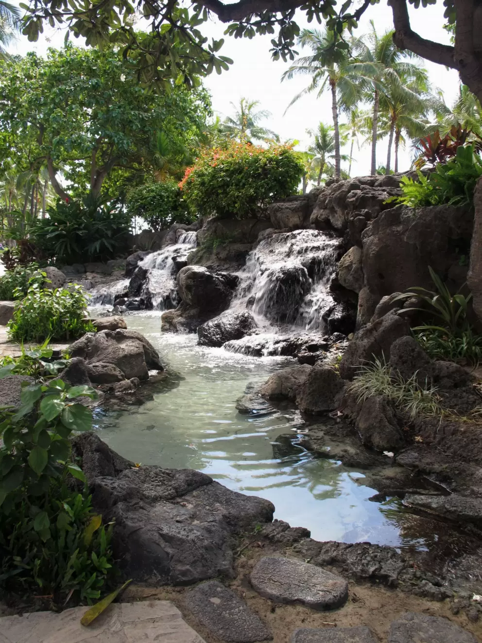 Rock fountain along the road.