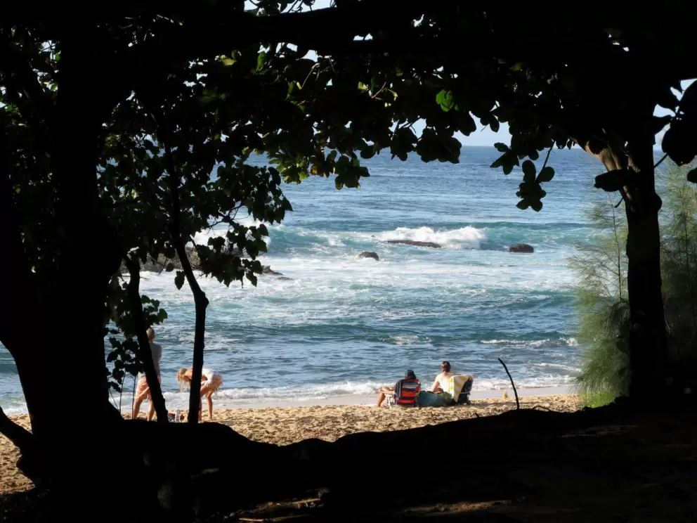Sitting and taking in the ocean air.