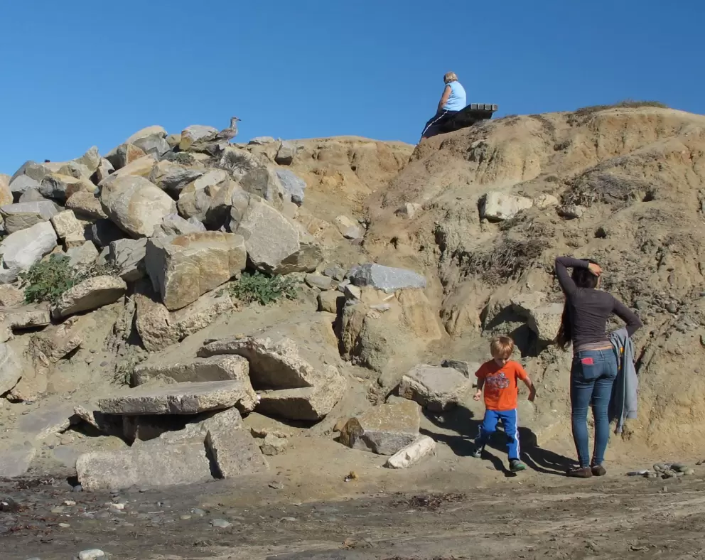 A toddler climbs to his heart's content.