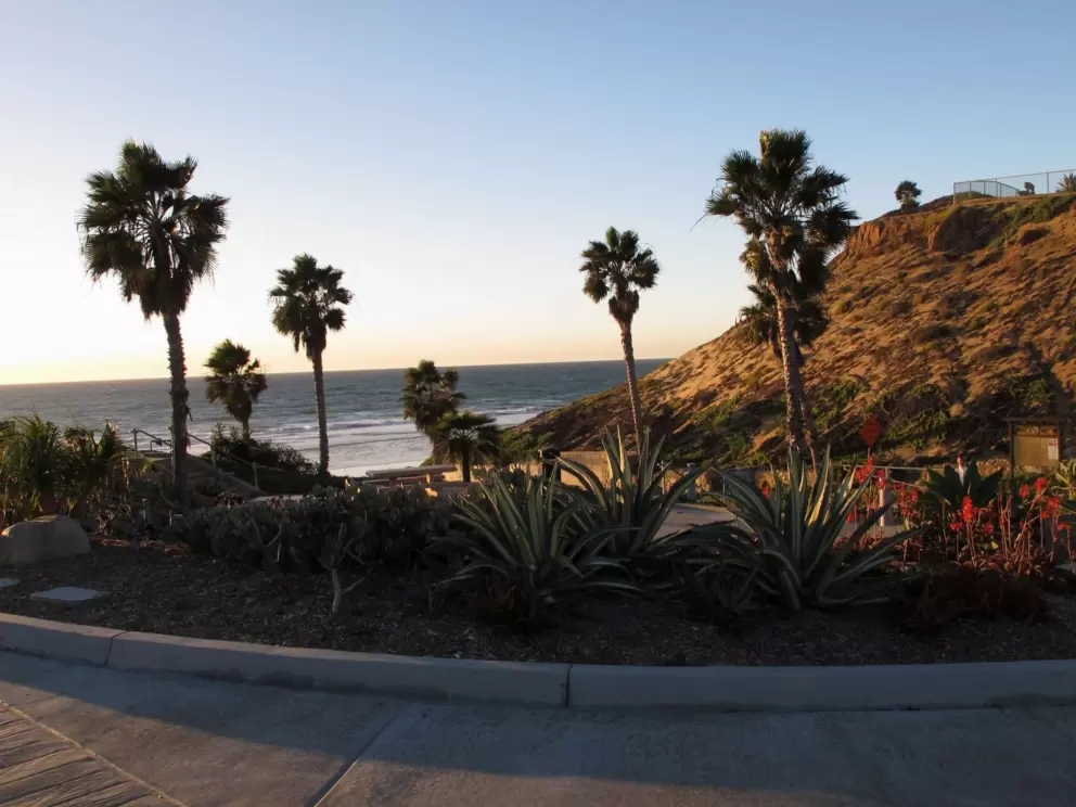 Golden cliffs at sunset, the quintessential California scene.