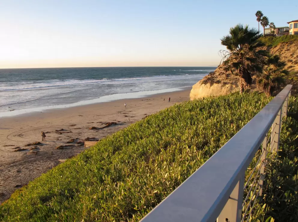 The wide open spaces of beach and ocean.