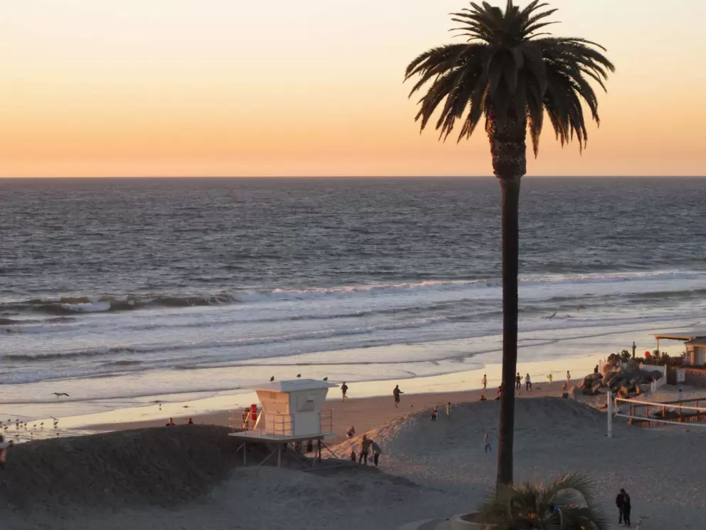 Sunset at Moonlight State Beach.