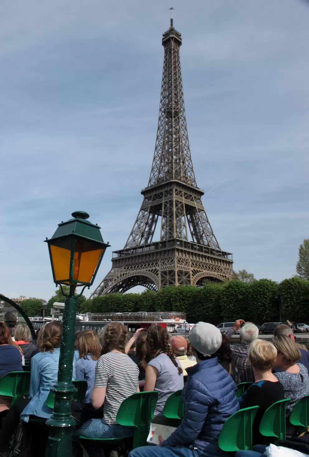 Great view of the Eiffel Tower from the Vedettes du Pont-Neuf.