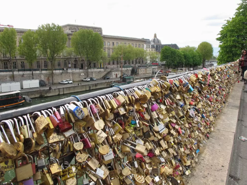 Lovers' locks on Pont Neuf.