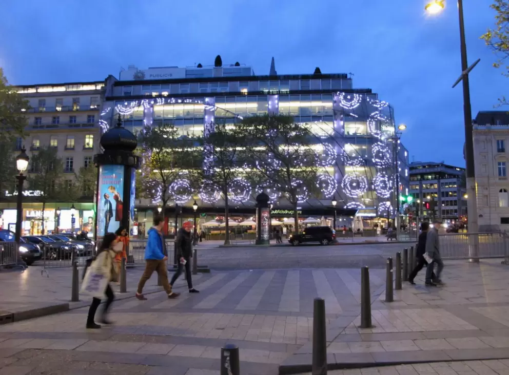 Building with "spectaculars" on it.