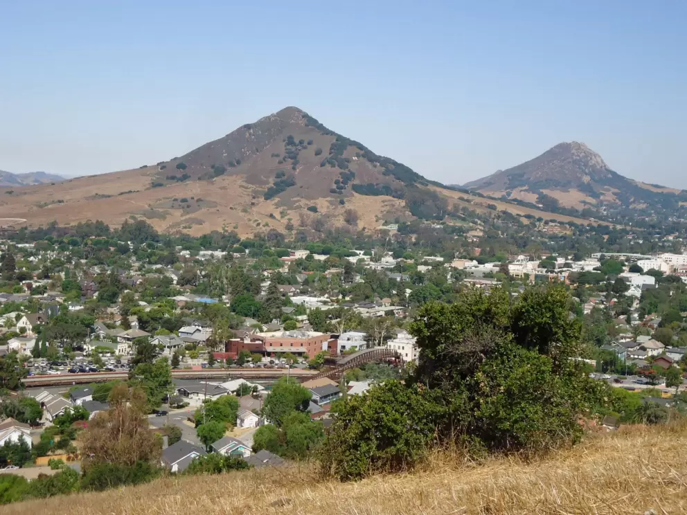 The Jennifer Street pedestrian bridge, as seen from Terrace Hill Open Space.