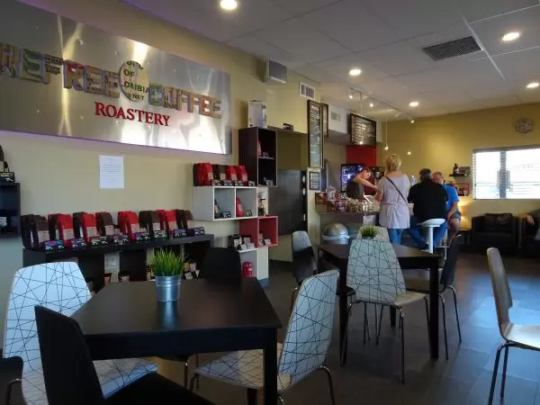 Carefree Coffee Roastery, with modern European decor.