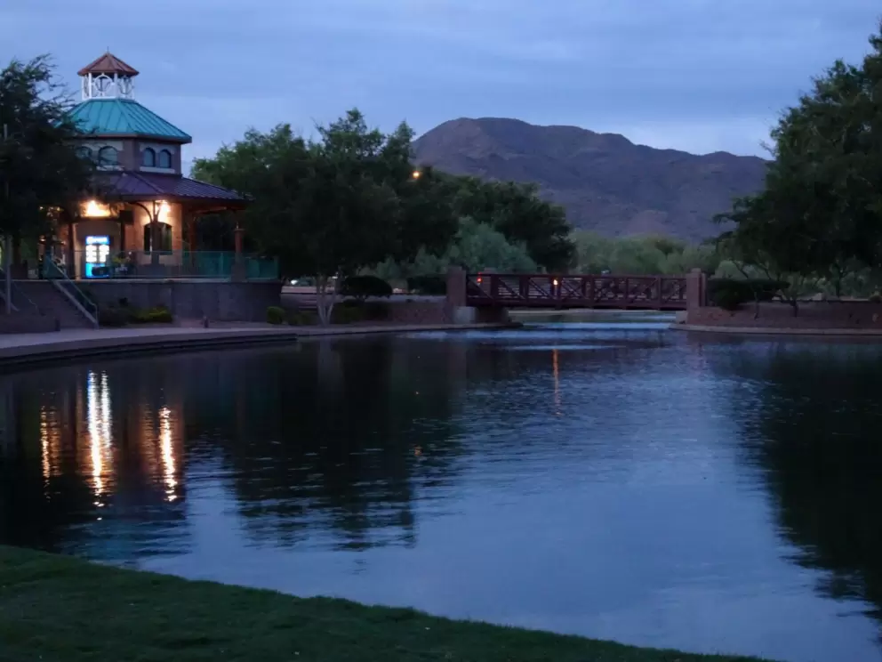 Summer evening at the lake.