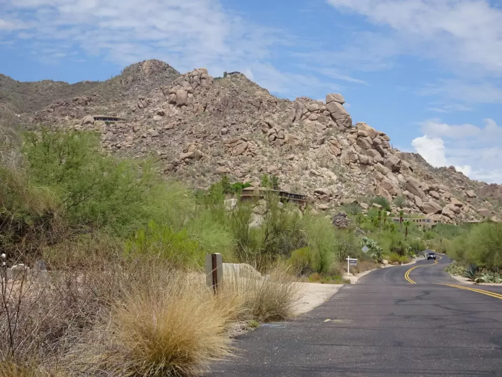 The mountains covered in lovely shapes.