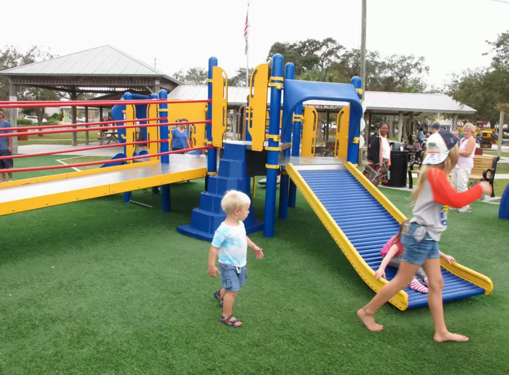 Kids having a blast on the playground.