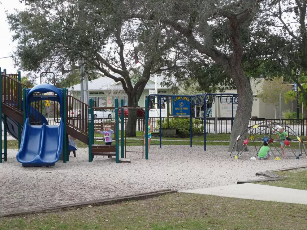 Dome climby and another playground.