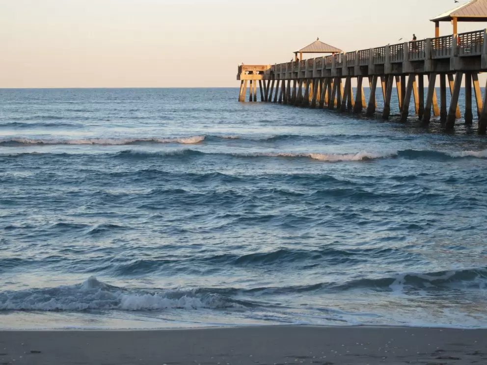 The pier at sunset.