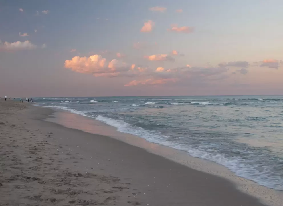Pink clouds at sunset.