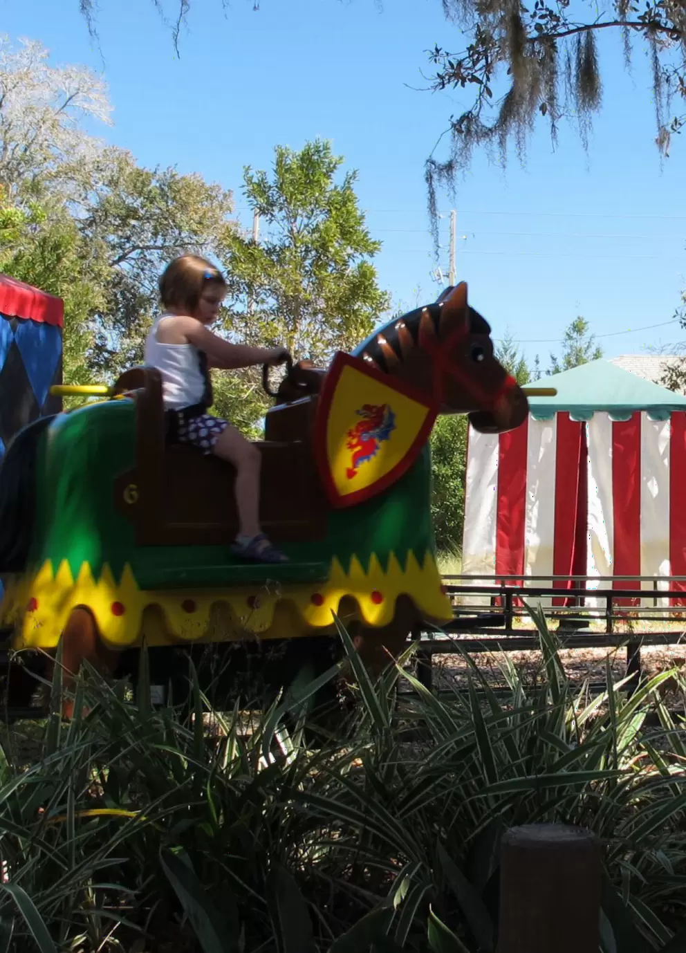 Little kids can pretend to be a knight, in Royal Joust.