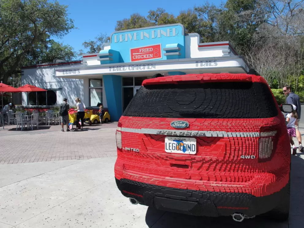 Minivan made of lego.