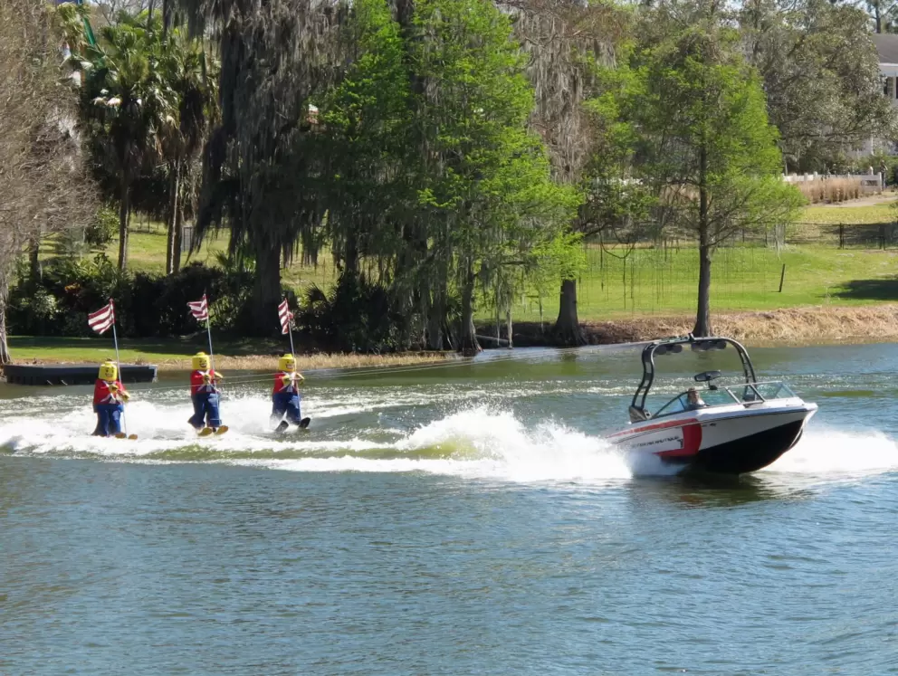 Lego characters water skiing!