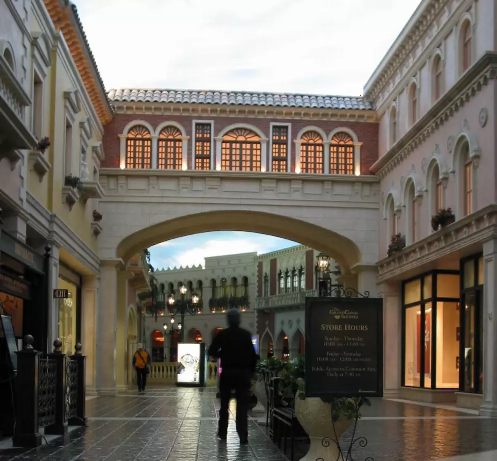 Shopping area at the Venetian.